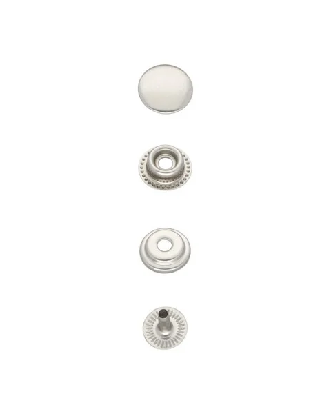 Zertifiziert 10 Metall-Druckknöpfe 10mm - silber Nickel