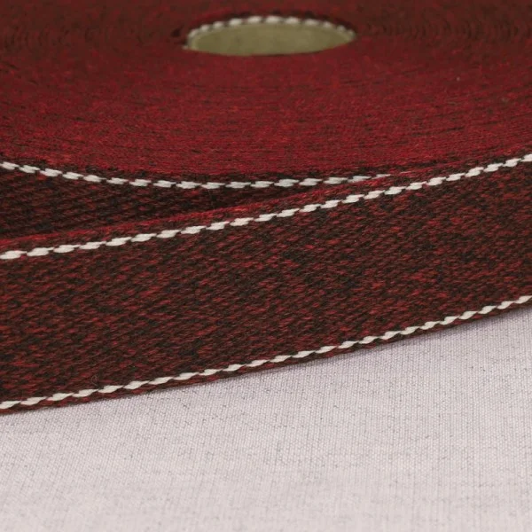 Gurtband Polyester, meliert, 30 mm, mit Sattlerstich, bordeauxrot Meistverkauft