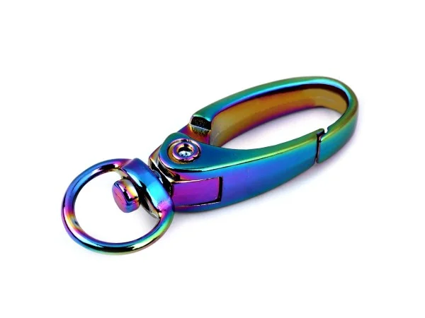 Beliebt Mini-Karabiner regenbogenfarben- oval - Fädelloch rund 9 mm