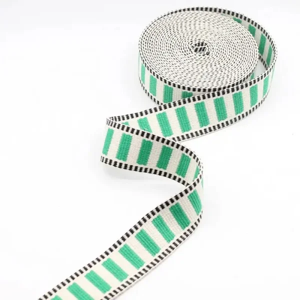 Nur Heute Gurtband "Railway" - grün - 32mm