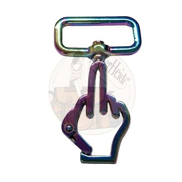 Karabiner- "Stinkefinger" - rainbow - 25mm (2 Stück) Günstig