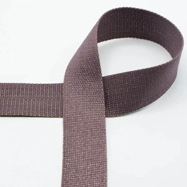 Meistverkauft Gurtband unifarben mit Lurex - mauve - 40mm
