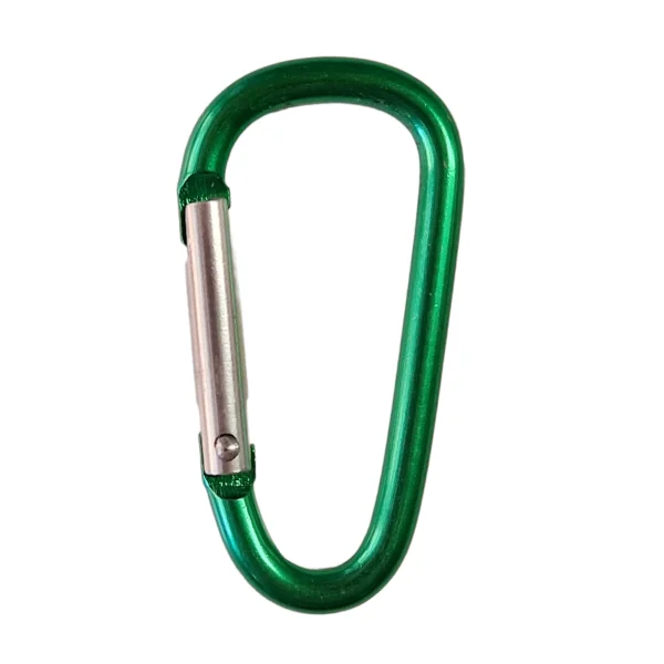 Zertifiziert Karabiner- aus Aluminium - grün - 56x48 mm