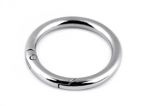 Karabiner-Ring mit Schnappverschluss - 32 mm - silberfarben Super-Preis