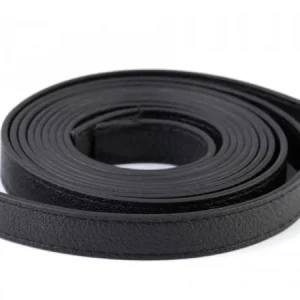 Zertifiziert Kunstleder-Gurtband durchgesteppt - schwarz - 120cm lang - 15mm breit