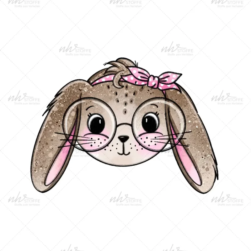 Zertifiziert Bügelbild Nerdie Hase Medium