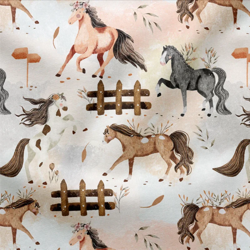 Jersey Stoff Horse Love Swirl (Bio) Rest 50 cm Jetzt Bestellen
