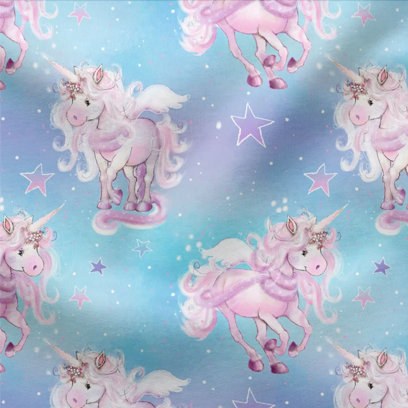 Super-Preis Jerseystoff Einhorntraum Bunt 3540 (Bio)